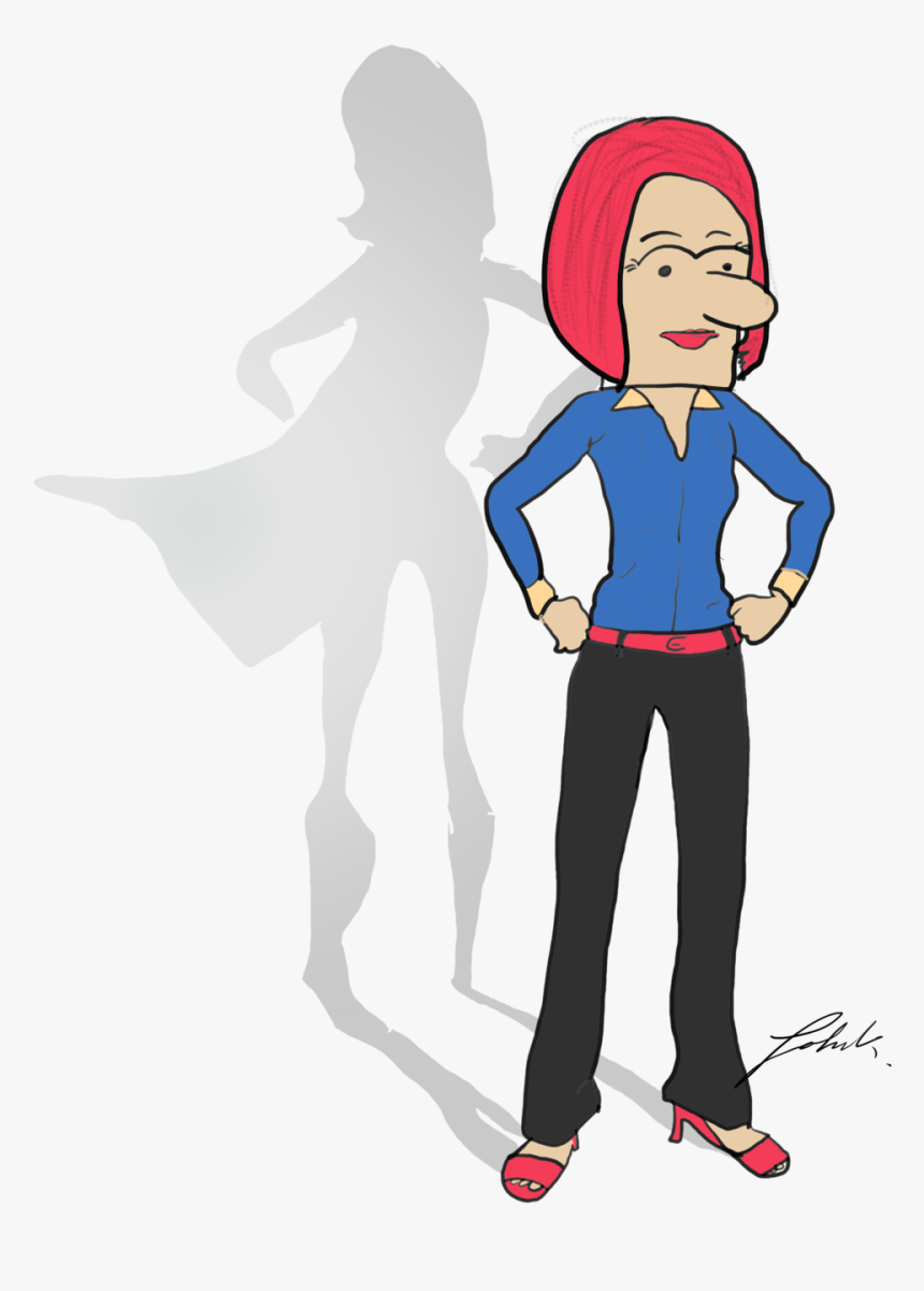 Jill Superwoman Shadow1 - Cartoon, HD Png Download, Free Download