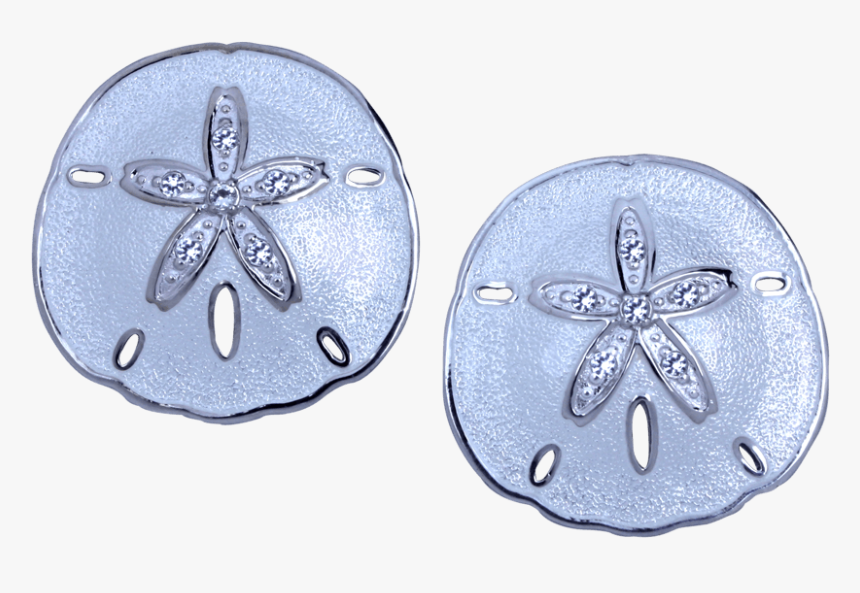 Guy Harvey Sand Dollar Earrings With White Enamel - Sand Dollar, HD Png Download, Free Download