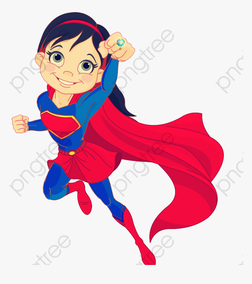 Mom Clipart Superwoman Png - Cartoon Super Hero Girl, Transparent Png, Free Download