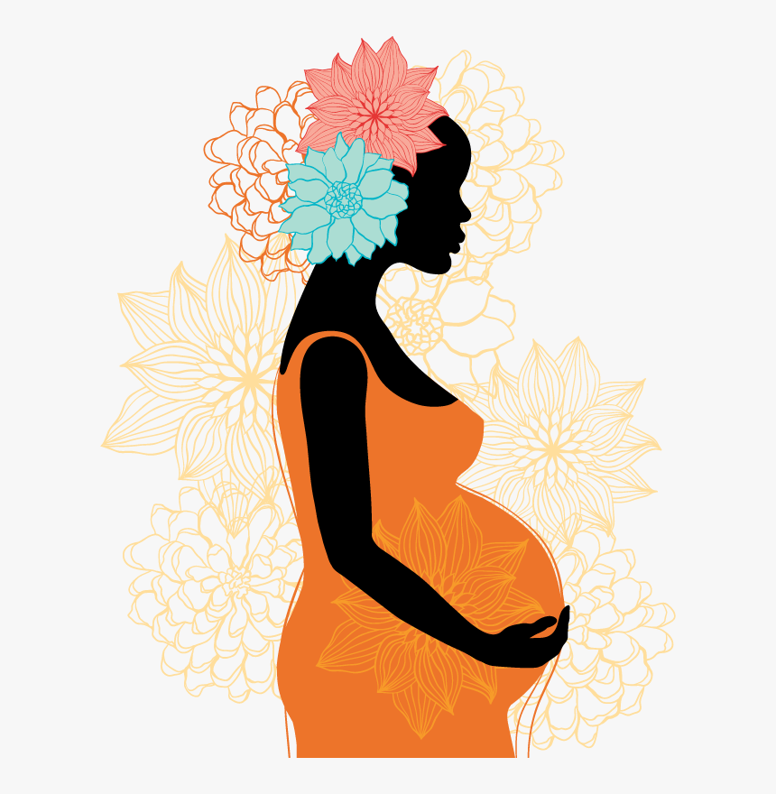 Pregnancy Woman Silhouette Clip Art - Pregnant African Woman Silhouette, HD Png Download, Free Download