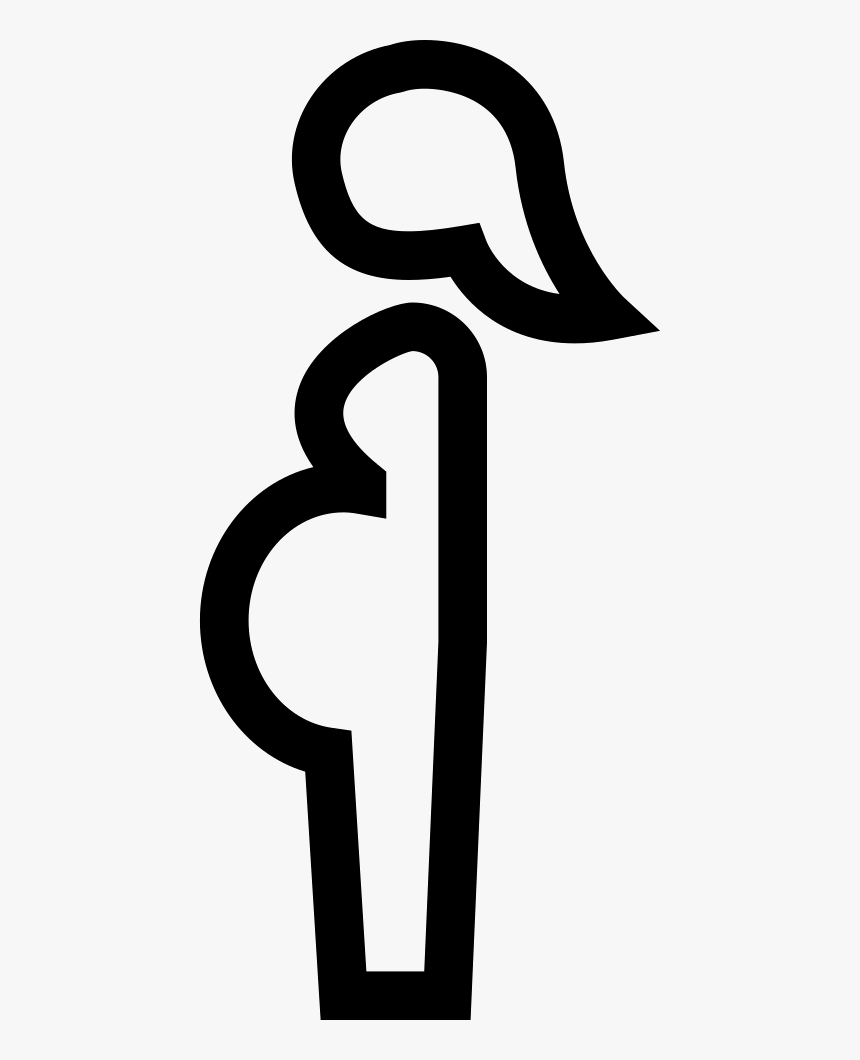 Pregnant Woman Outlined Side View, HD Png Download, Free Download