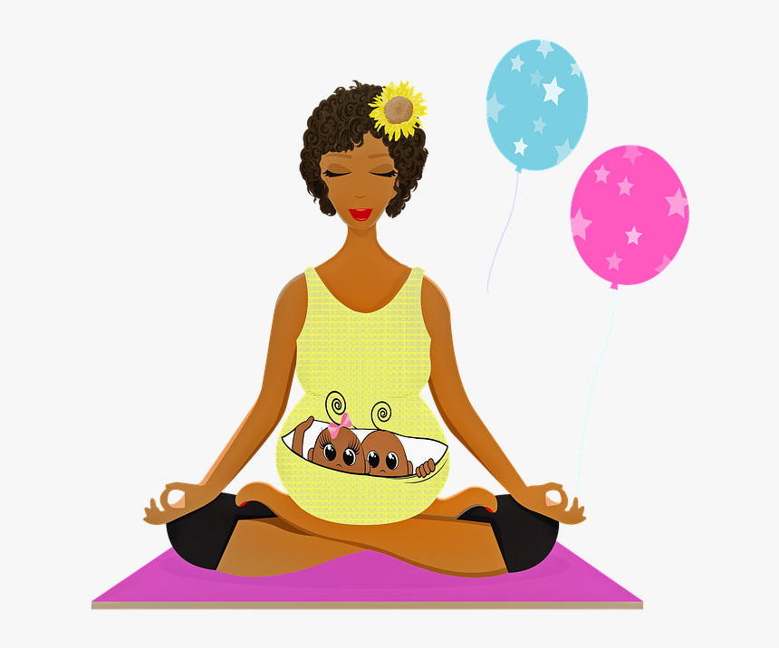 Pregnant Woman Yoga, Afro American, Pregnant, Lady - Yoga Png, Transparent Png, Free Download