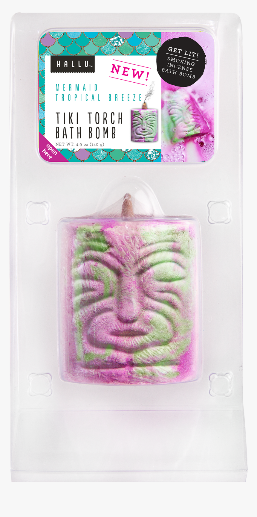 Hallu Mermaid Tiki Torch Bath Bomb & Incense, Tropical - Earrings, HD Png Download, Free Download