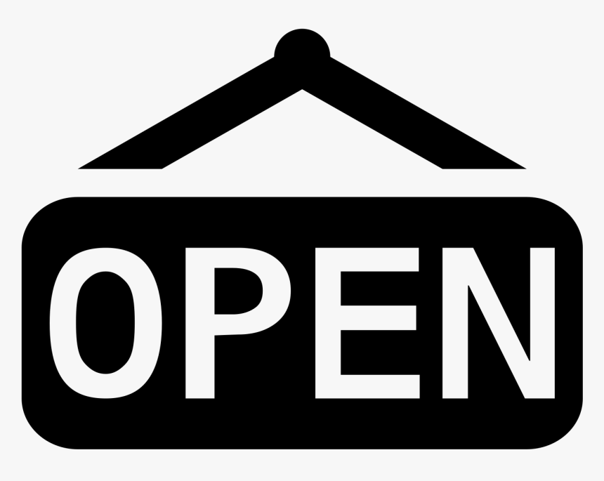 Open Sign Icon - Black Open Business Symbol, HD Png Download, Free Download