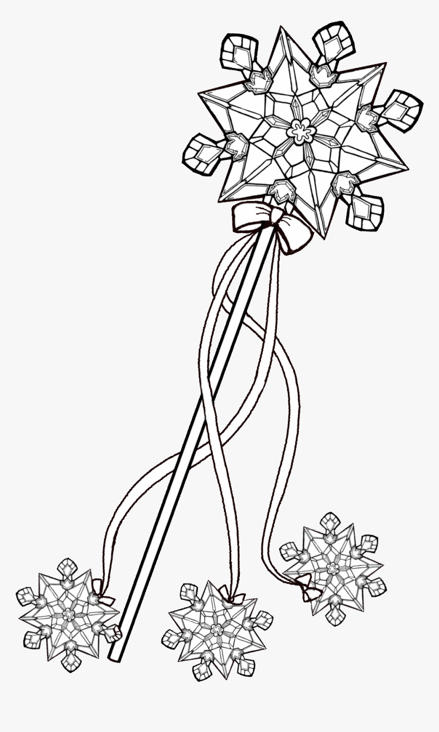 Wand - Snowflake Coloring Pages, HD Png Download, Free Download