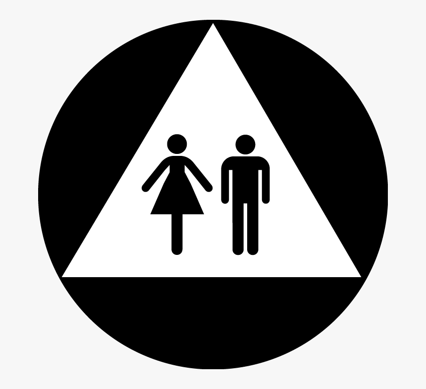 All Gender Ca Restroom Door Symbol Set With Pictogram - California Unisex Bathroom Sign, HD Png Download, Free Download