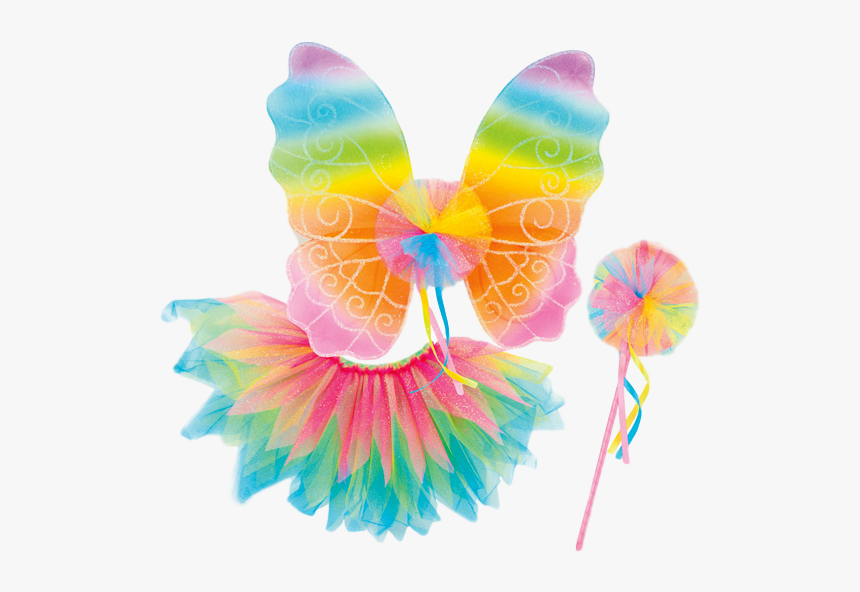 Rainbow Wings, Wand And Tutu Set - Butterfly, HD Png Download, Free Download