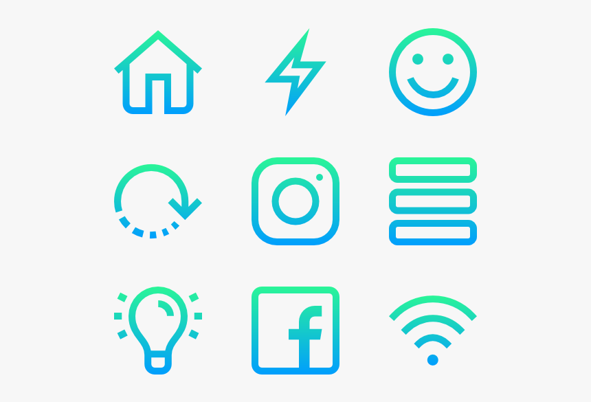 Essential Set - Blue Gradient Icon Png, Transparent Png, Free Download