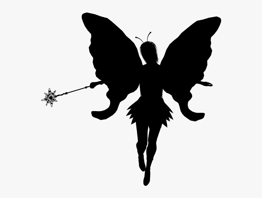 Black Horned Fairy With Charming Wand Tattoo Design - Flying Fairy Png, Transparent Png, Free Download