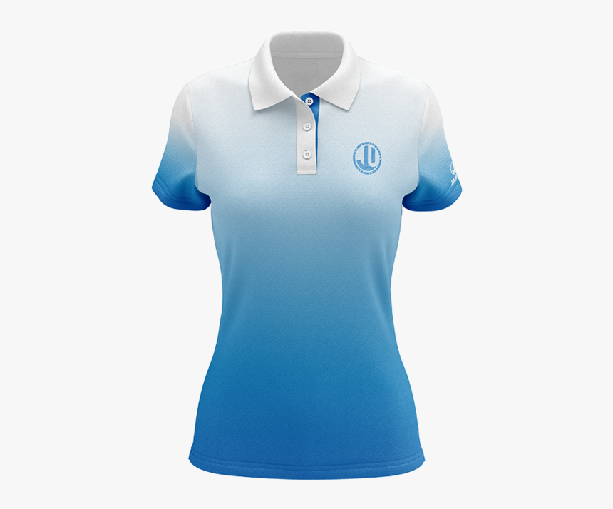 White To Blue Women"s Sublimated Jersey - White And Teal Polo, HD Png Download, Free Download