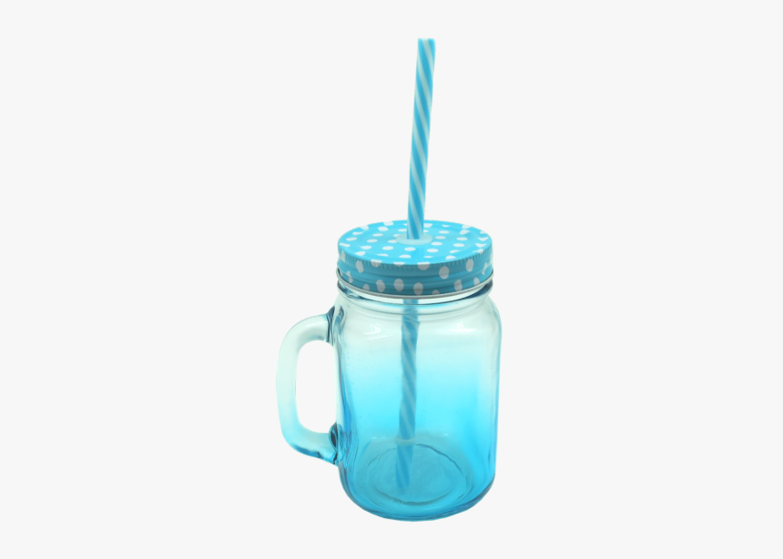 Zb Mason Jar In Blue Gradient - Drinking Straw, HD Png Download, Free Download