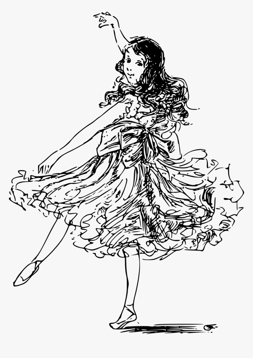 Pencil Drawing Dancing Girl, HD Png Download, Free Download