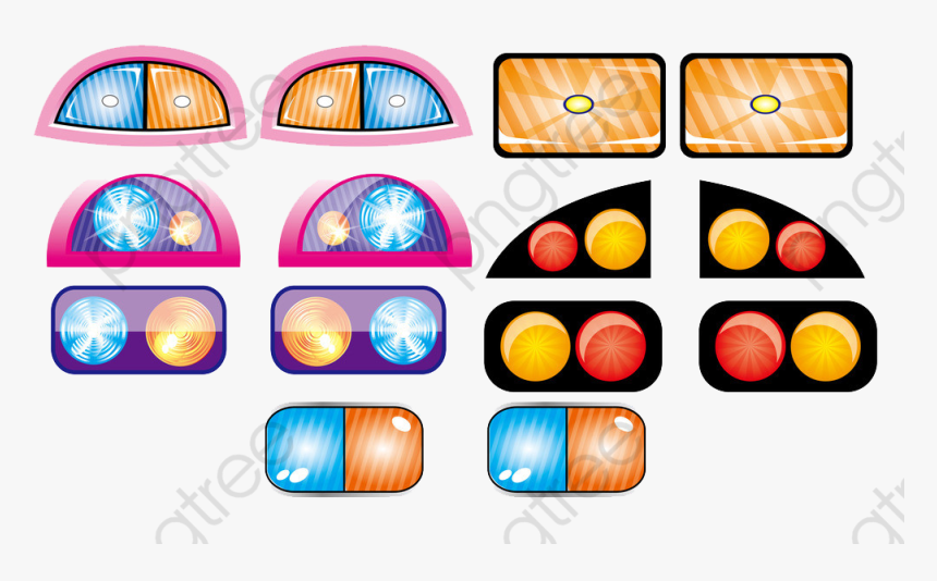 Led Lights Png - Cartoon Car Headlights Clipart, Transparent Png, Free Download