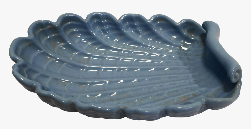 Abingdon Pottery Periwinkle Ocean Blue Shell Dish Large - Sculpture, HD Png Download, Free Download