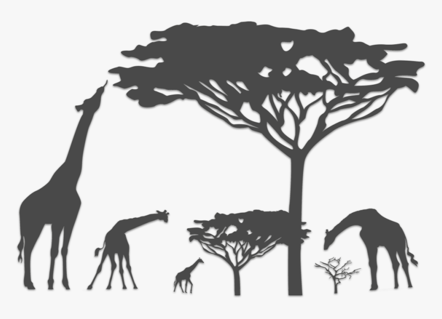Transparent Giraffe Silhouette Png - Safari Scene, Png Download, Free Download