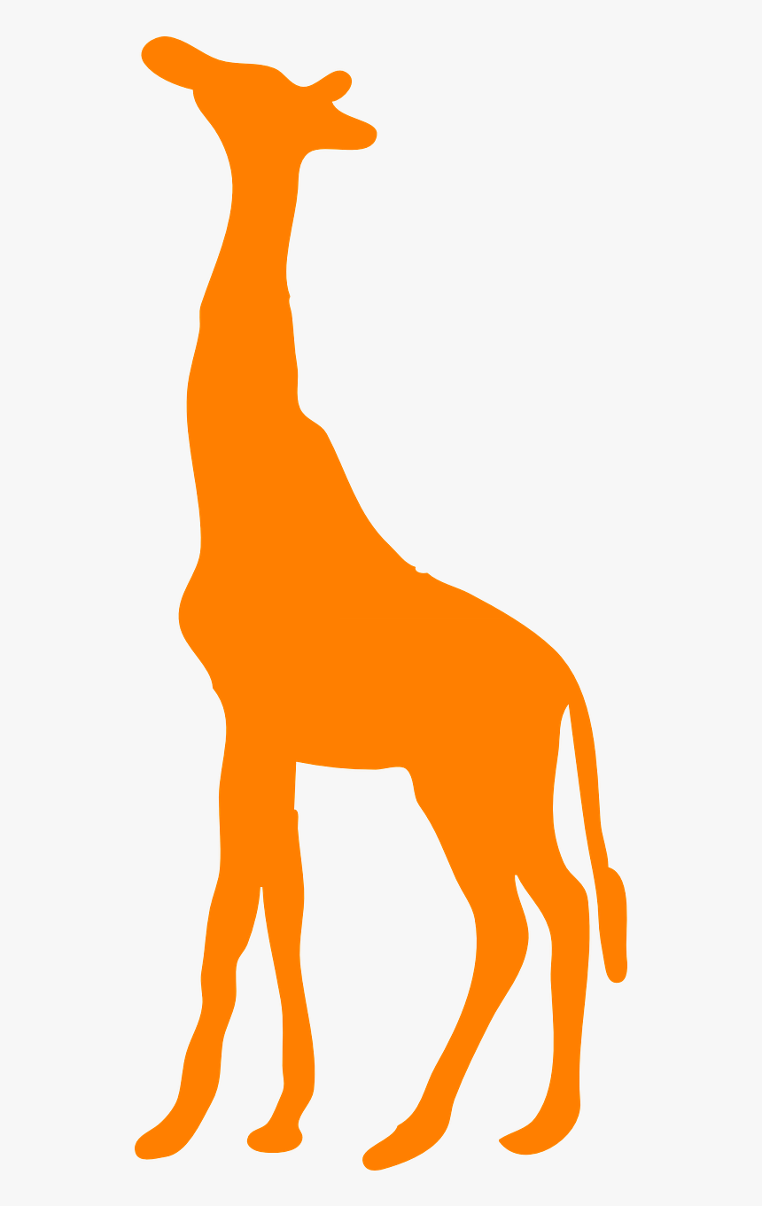 Orange Giraffe Silhouette, HD Png Download, Free Download