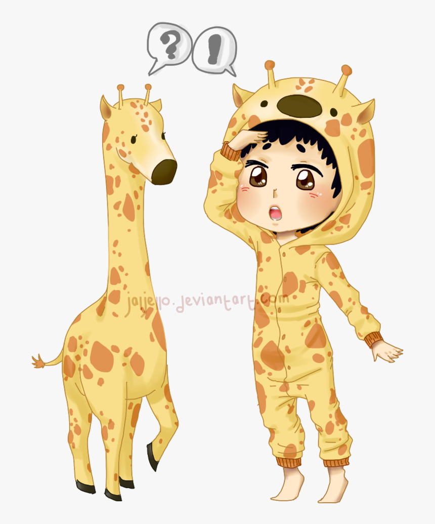 African Giraffe Silhouette At Getdrawings - Anime Giraffe Onesie Drawing, HD Png Download, Free Download