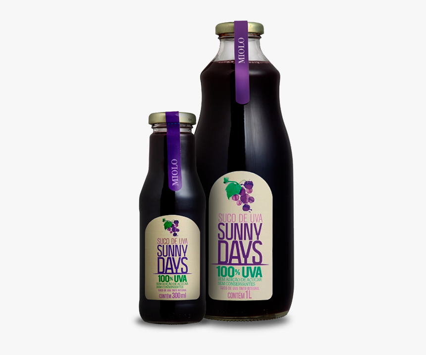 Foto Das Garrafas De Suco De Uva Sunny Days De 300ml - Suco De Uva Miolo, HD Png Download, Free Download