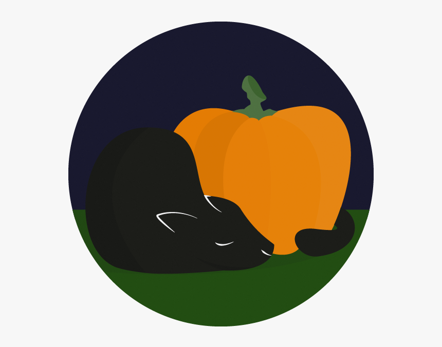Pumpkin Cat Sleep Illustrator Illustration Vector Simple - Illustration, HD Png Download, Free Download