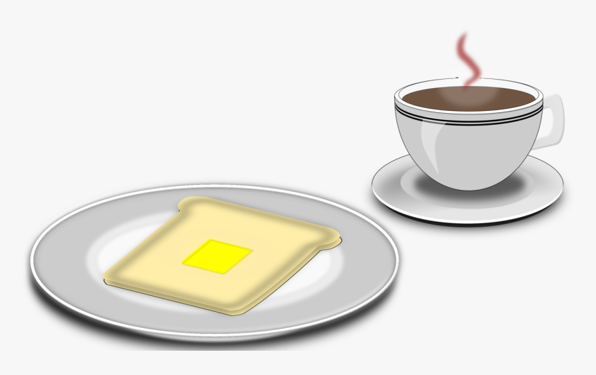 Cup,yellow,tableware - Coffee And Toast Clip Art, HD Png Download, Free Download