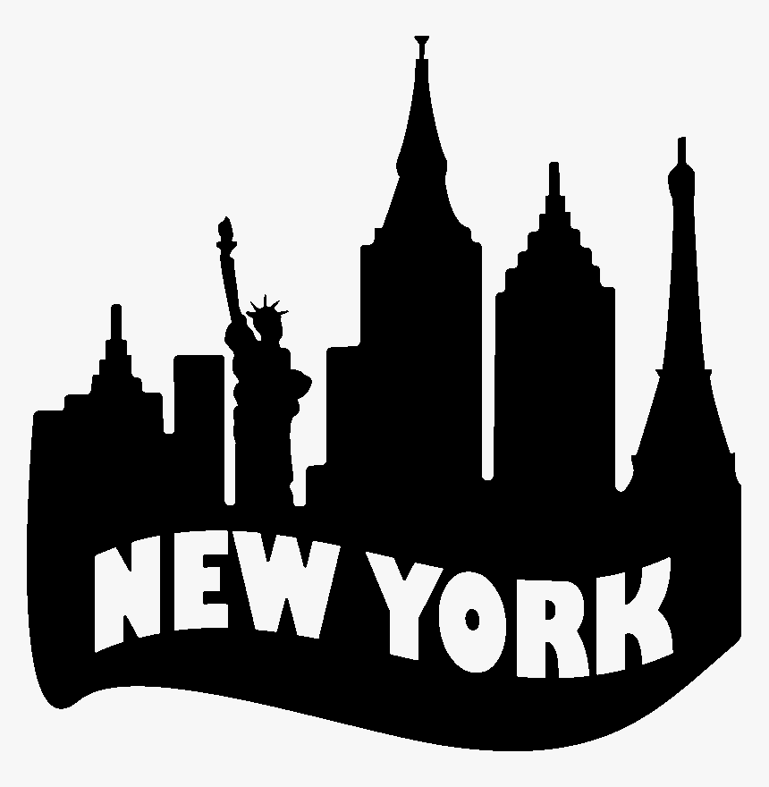 Sticker New York Skyline Texte Ambiance Sticker Kc2304 - New York Stickers Transparent, HD Png Download, Free Download