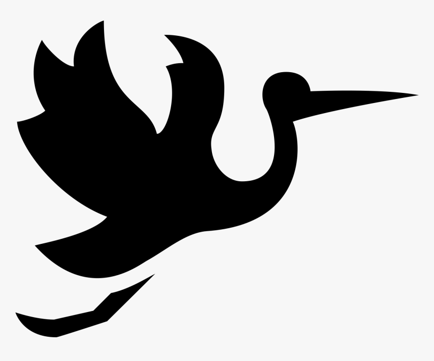 Flying Stork Icon - Stork With Baby Silhouette, HD Png Download, Free Download