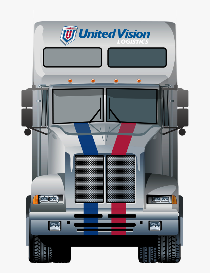 Uvl Truck Mock-up Front View Silver - Trailer Truck, HD Png Download, Free Download