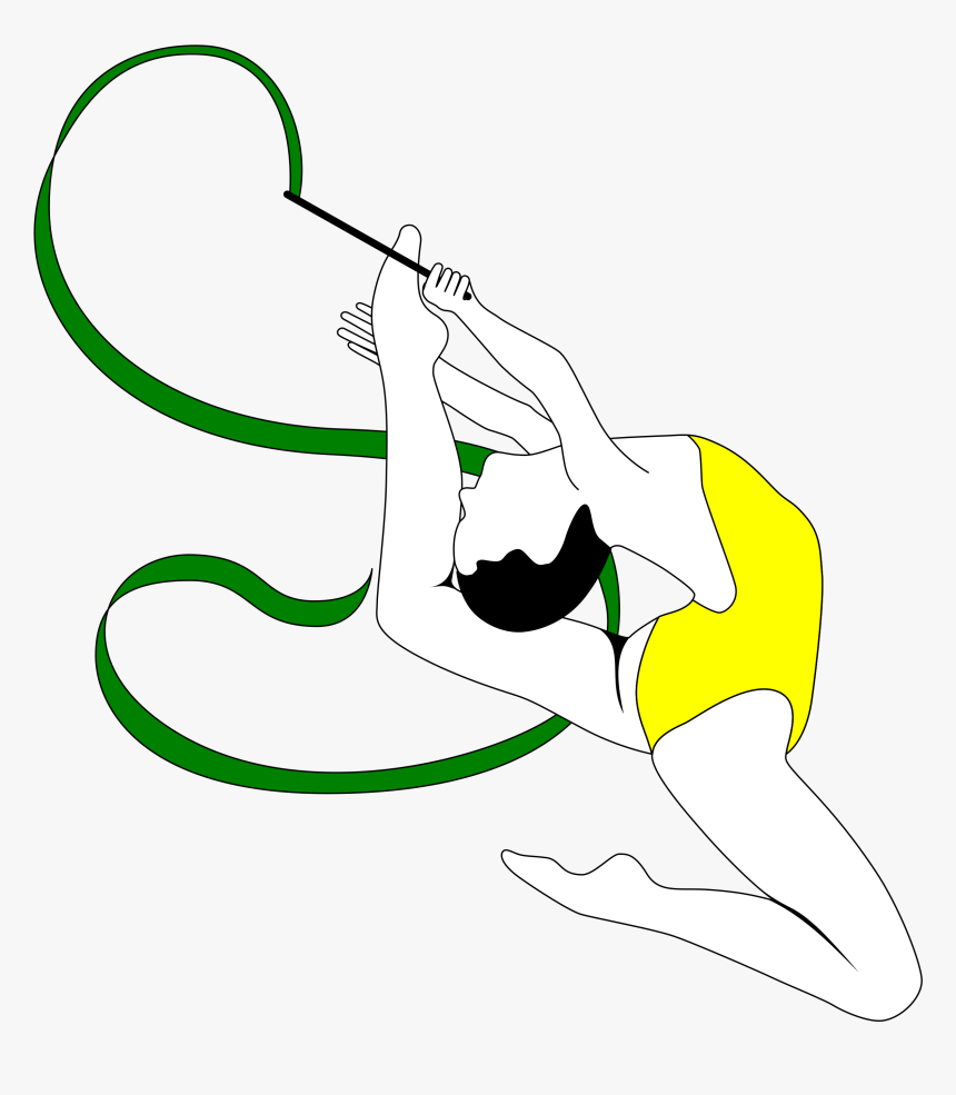 Aggressive Bless snorkel Rhythmic Gymnastics With Ribbon - Gimnaste Desenate In Creion, HD Png  Download - kindpng