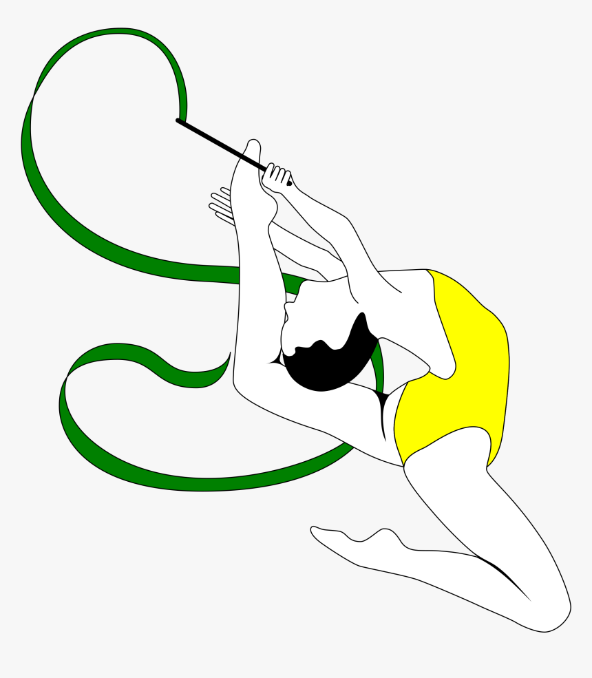 Rhythmic Gymnastics With Ribbon - Gimnaste Desenate In Creion, HD Png Download, Free Download