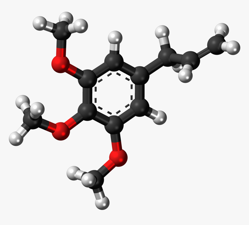 Elemicin 3d Balls - Molecule Eugenol, HD Png Download, Free Download