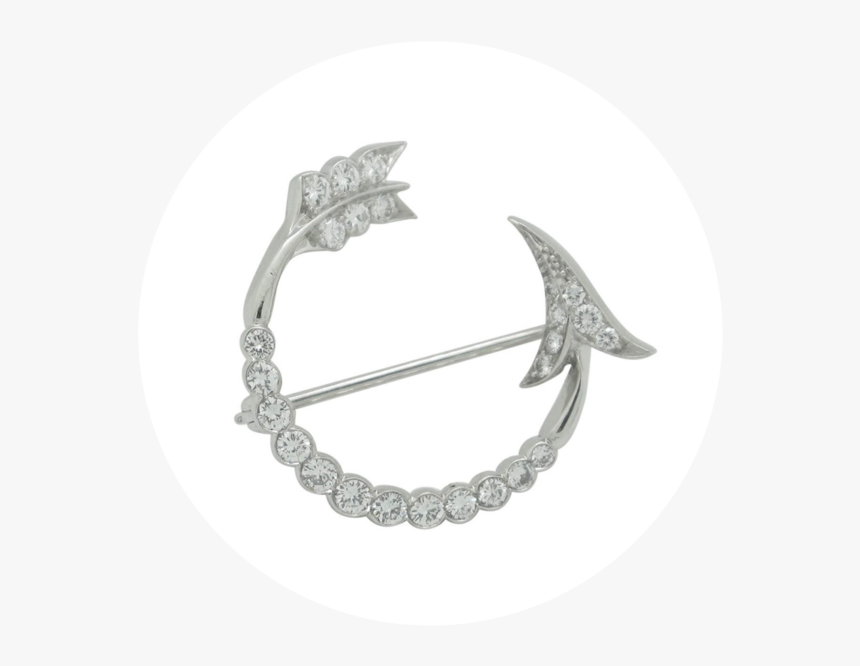 2arrowcrescentbrooch - Silver, HD Png Download, Free Download