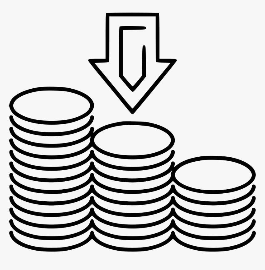 Receive Coins Stacks - Stack Of Coins Line Art, HD Png Download, Free Download