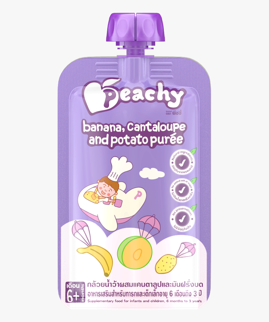 Peachy Baby Puree Banana, Cantaloupe And Potato - Peachy Banana Cantaloupe And Potato, HD Png Download, Free Download