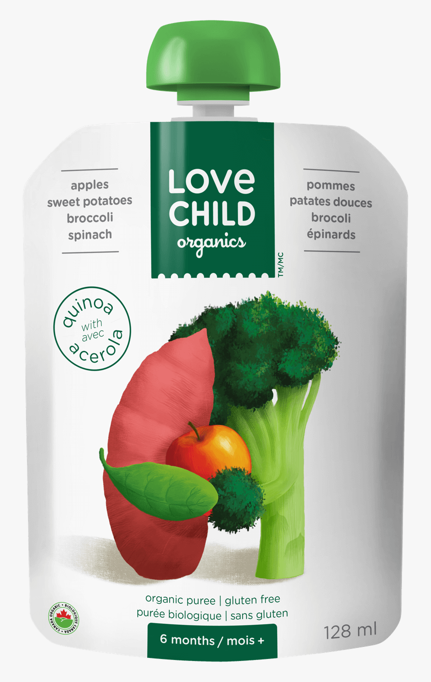 Apples, Sweet Potatoes, Broccoli Spinach - Love Child Organics Baby Food, HD Png Download, Free Download