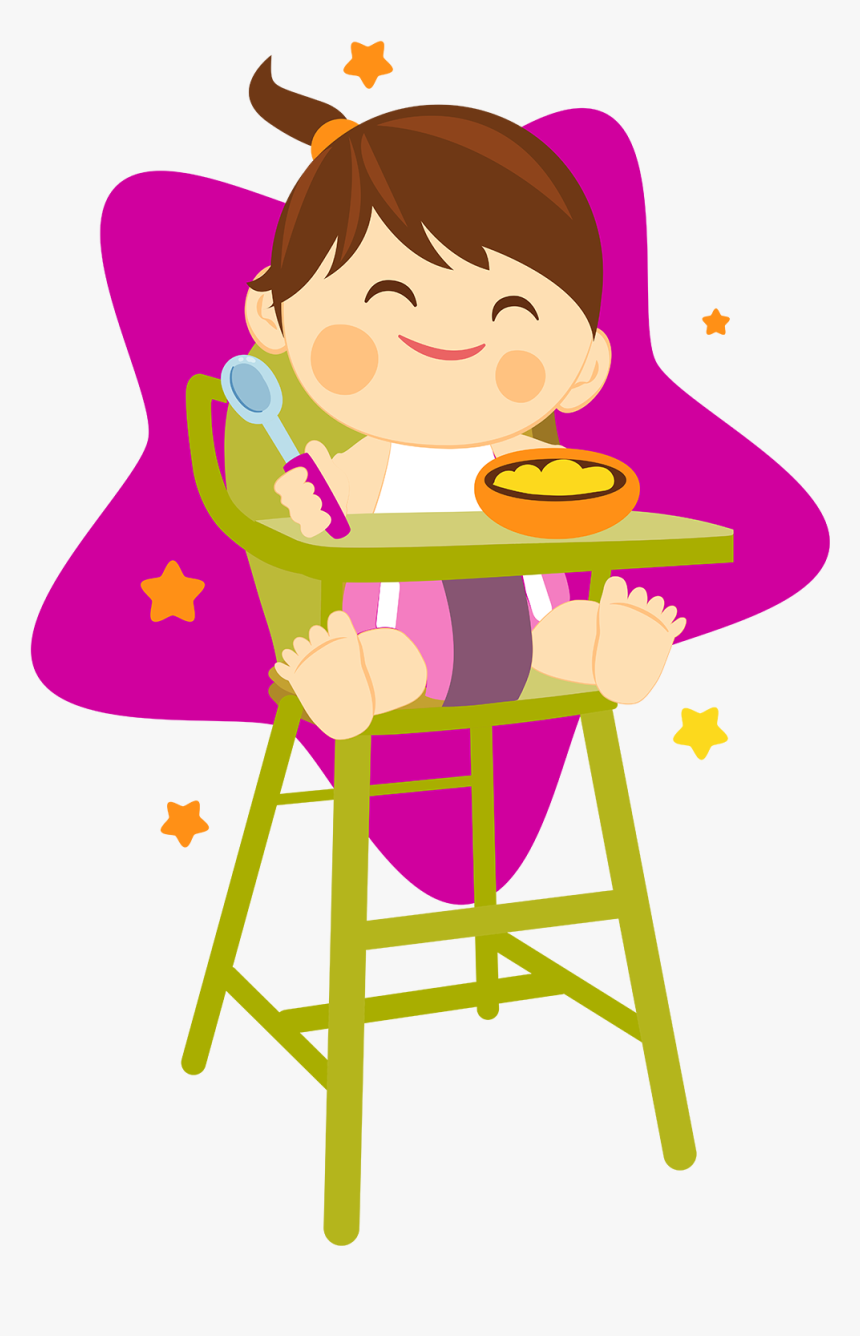Good Clipart Baby Food - Baby High Chair Clipart, HD Png Download, Free Download
