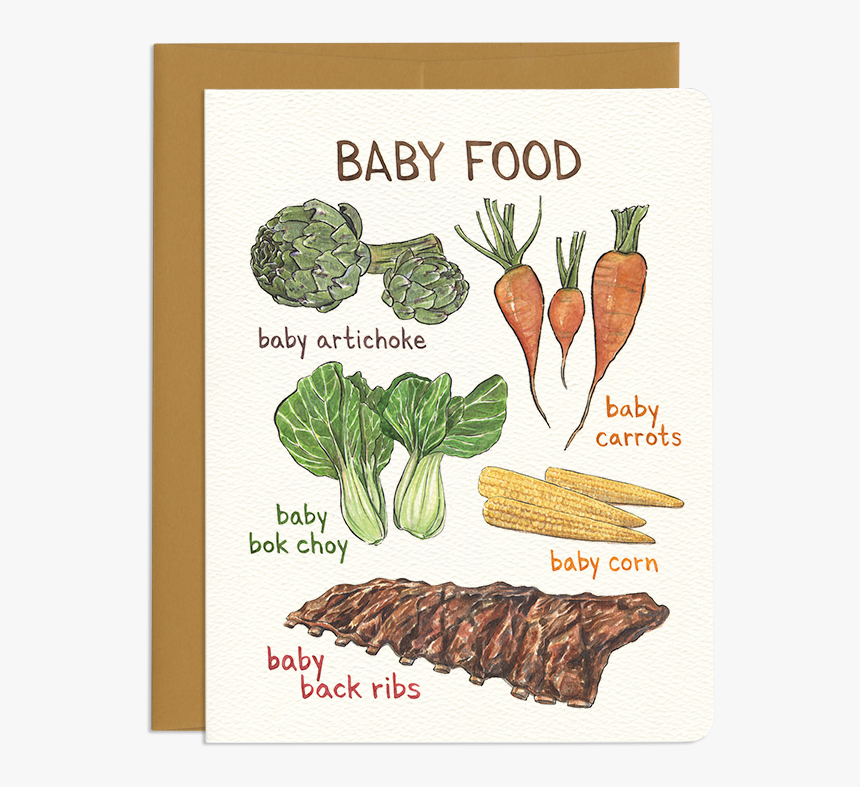 Punny Baby Veggie Greeting Card - Food, HD Png Download, Free Download