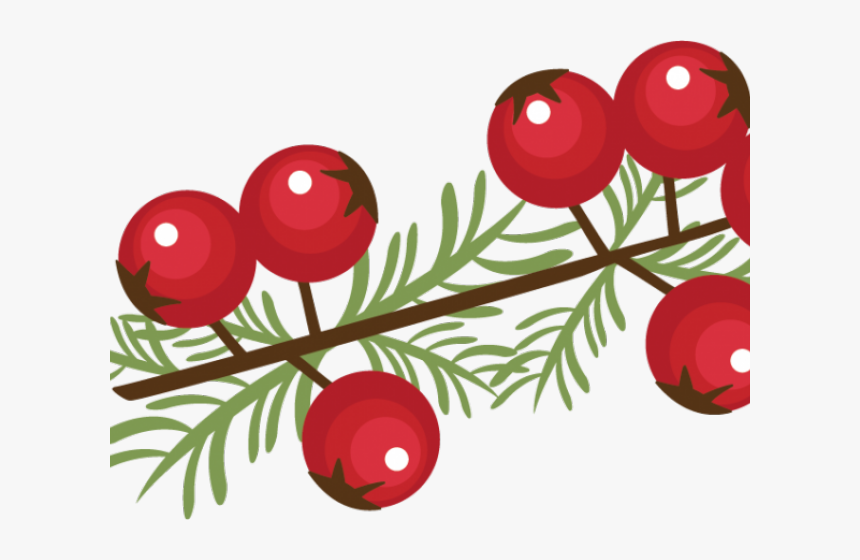 Berry Clipart Winter - Christmas Red Berries Clipart, HD Png Download, Free Download