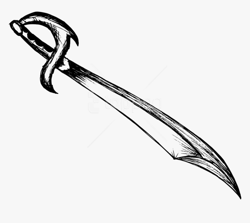 Drawing Line Sword - Sword Drawing, HD Png Download, Free Download