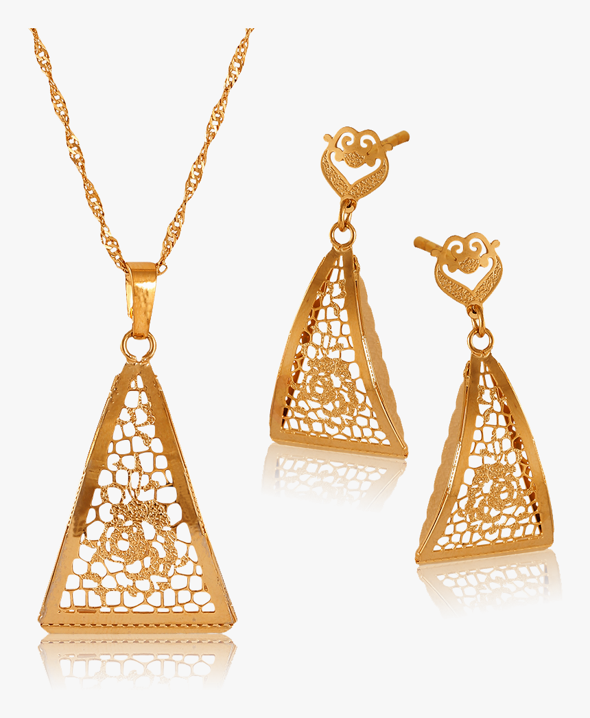 18k Gold Plated Triangle Shape , Png Download - Pendant, Transparent Png, Free Download