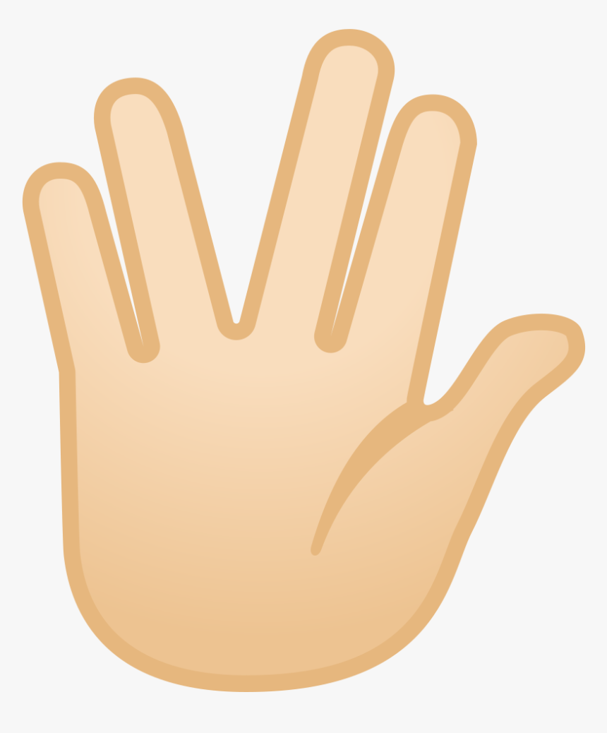 Vulcan Salute Light Skin Tone Icon - Star Trek Simbolo Mao, HD Png Download, Free Download