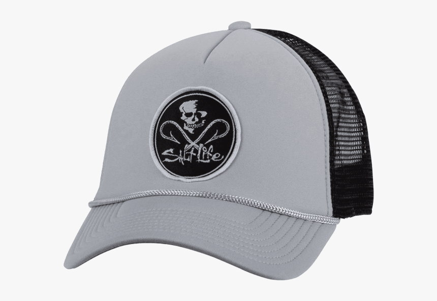 Salt Life® Men"s Black/grey Skull & Hooks Trucker Cap"
 - Baseball Cap, HD Png Download, Free Download