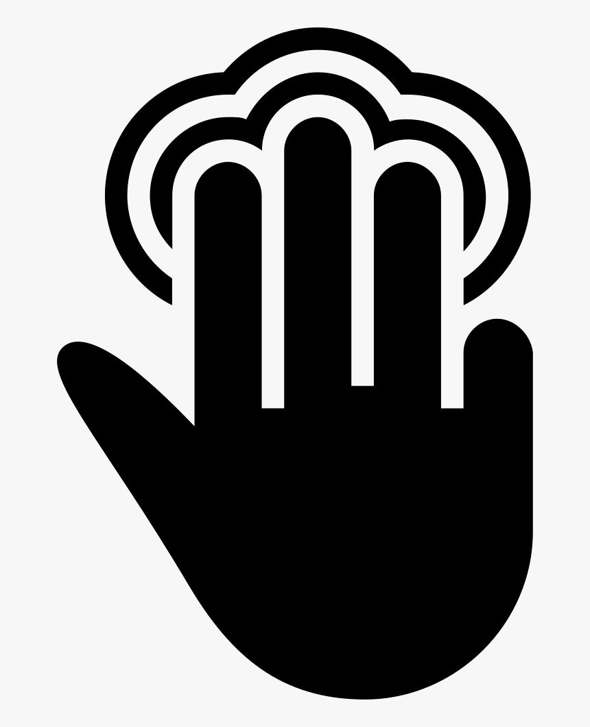 Three Fingers Tap Gesture Symbol Of Black Hand - Sign, HD Png Download, Free Download