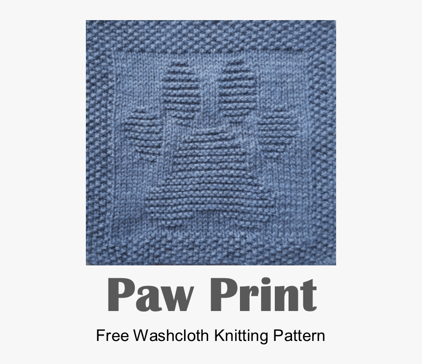 Free Knitting Pattern For Paw Print Washcloth Or Dishcloth