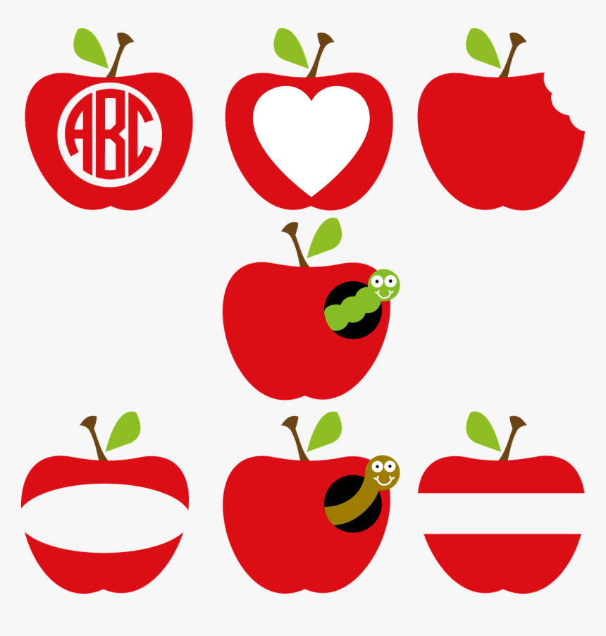 Apple, Apple Frame, Apple Monogram, Teacher, Classroom - Teacher Apple Svg Free, HD Png Download, Free Download