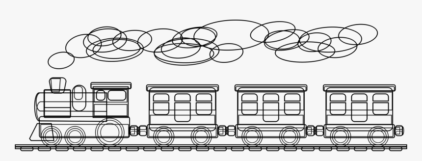 Clip Art Line Angle Free Commercial - Train Cartoon Black And White Png, Transparent Png, Free Download