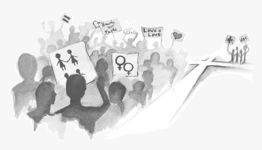 People Protesting Drawing, HD Png Download, Free Download