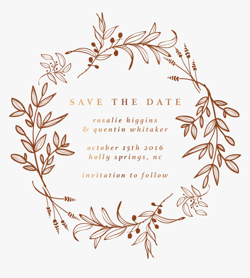 Boho Vector Rustic Wedding - Transparent Save The Date Png, Png Download, Free Download