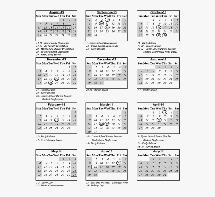 Calendar 2013 2014 , 01 Jun - Winter 2019 2020 Calendar, HD Png Download, Free Download