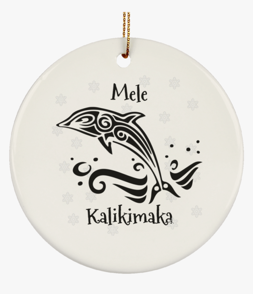 Mele Kalikimaka Tribal Dolphin Christmas Ornament Ceramic - Clipart Black And White Dolphins, HD Png Download, Free Download