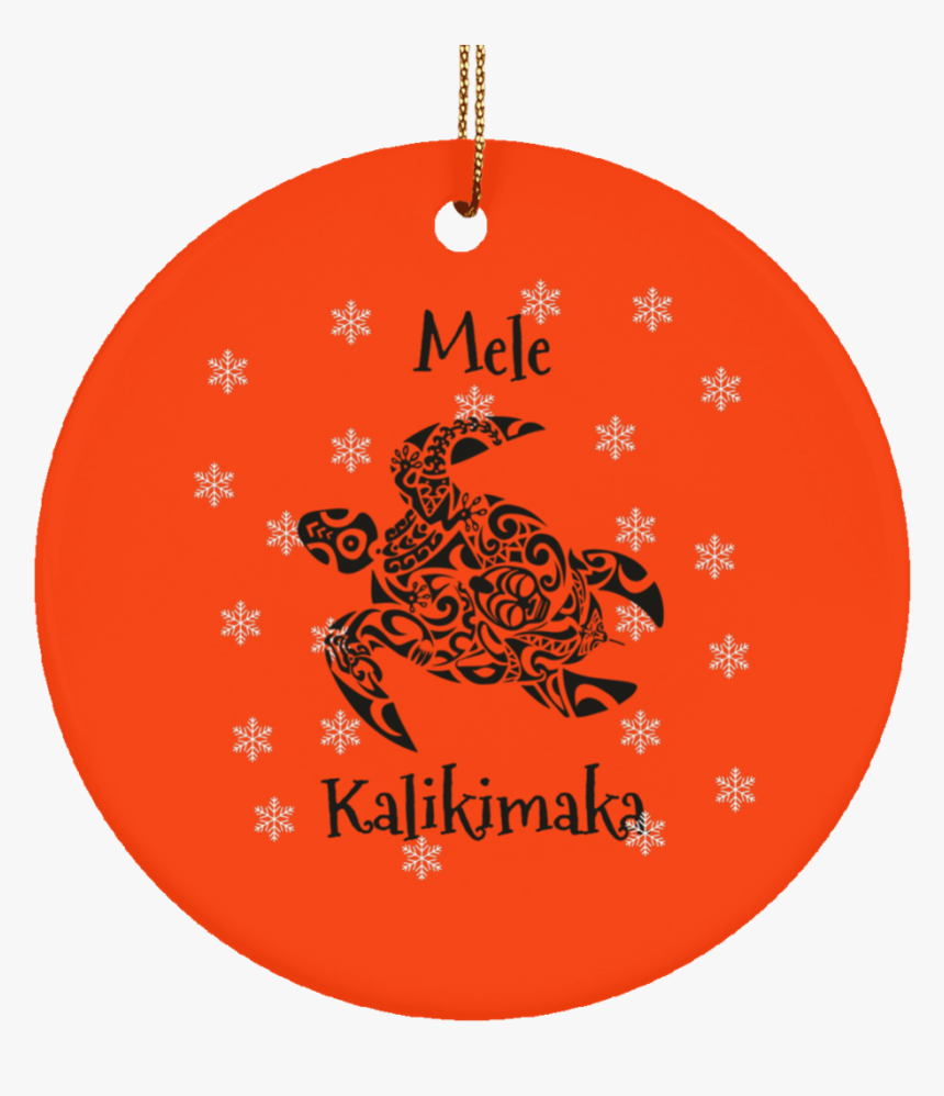 Mele Kalikimaka Tribal Turtle Christmas Ornament Ceramic - Circle, HD Png Download, Free Download